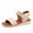 Apricot, variant on Women's Casual Roman Wedge Sandals - 3cm Platform Open Toe Sandals with Adjustable Ankle Strap