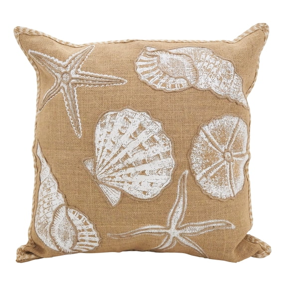 Fennco Styles Seashells Down Filled Throw Pillow 20"x20" (Seashell)