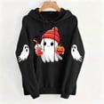 thumbnail image 4 of Halloween Oversized Sweatshirt for Women Lightweight Pullover Cute Print Hoodies with Kangaroo Pocket Funny Long Sleeve Tops, 4 of 7