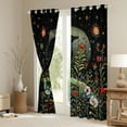 thumbnail image 3 of Manfei Hippie Black Crow Black Out Curtains for Kids, Rustic Groovy Floral Curtains Pack of 2 (42x63 Each), Tribal Bohemian Style Bedroom Curtains, Living Room Curtains Decor, 3 of 6