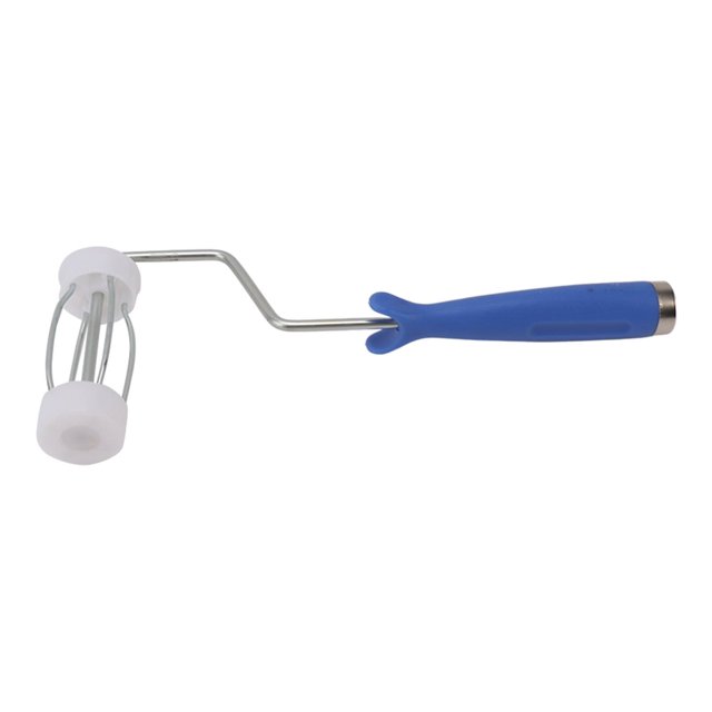 Paint Roller Frame, Stainless Steel High Strength Thumb Groove Molding Easy Grip Paint Roller Handle Easy To Clean Wire Roller Frame For Paint Application, Dust Stick