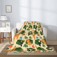 thumbnail image 3 of ZNDUO Cartoon Jungle Animals Art Pattern Pattern Thickening Blanket, Fluffy Soft Cozy Flannel Throw Blankets, 50"x40" Inches, 3 of 8