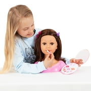 Bayer Design Charlene Super Model Makeup Styling Head, Brunette, Includes Makeup and Stickers, Childrens Pretend Play 3+