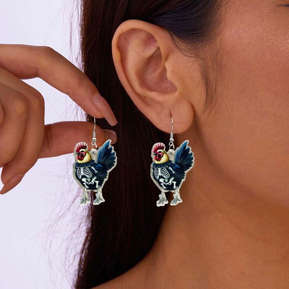 Earrings Acrylic Chicken Earrings Funny Cute Chicken Jewelry Accessories For Daily A