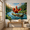 D, variant on XaaKee Large Wall Tapestry, Smiling Plank Surfing Fowl, High-Quality Polyester Tapestry, 60x40Inch