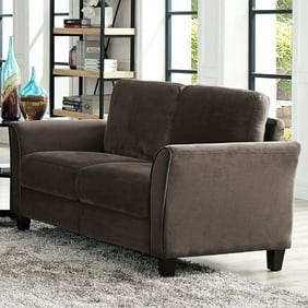 Mainstays 54 Faux Leather Loveseat Sleeper Brown