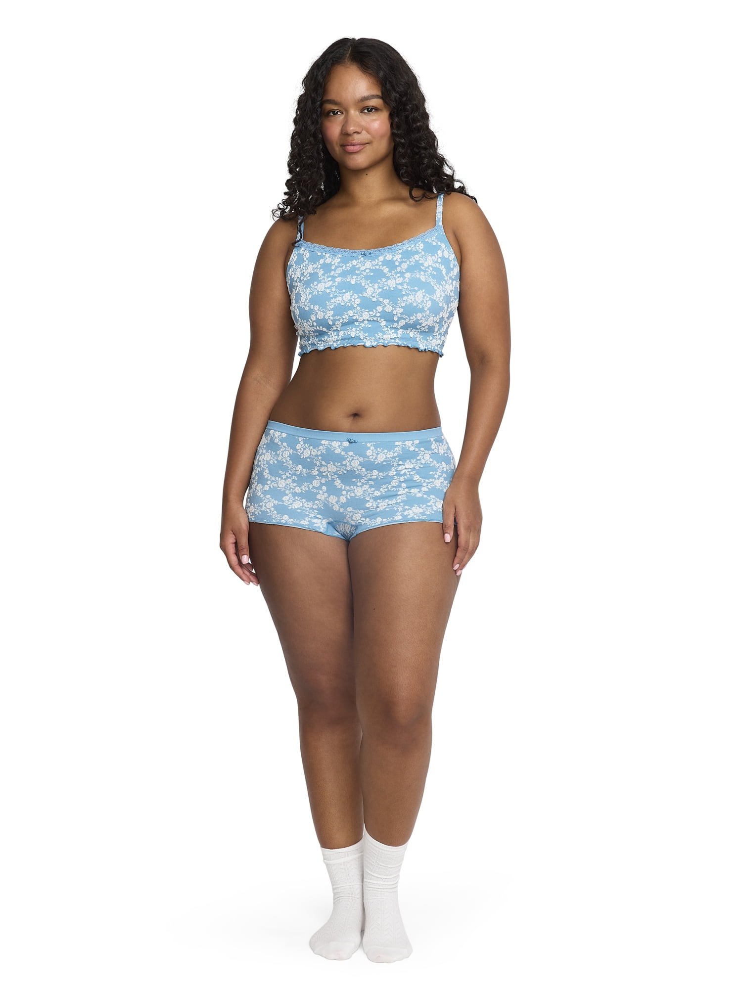 Mills by Millie Bobby Brown Women's Floral Seamless Boyshort Panties, Sizes XS-XXXL