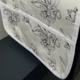 thumbnail image 3 of Floral Microwave Oven Cover, Vintage Style Romantic Hand Drawn Like Botanical Elements Tropical Orchids, Water Resistant Organizer with Pockets Kitchen, 36" x 12", Cream Charcoal Grey, by Ambesonne, 3 of 4