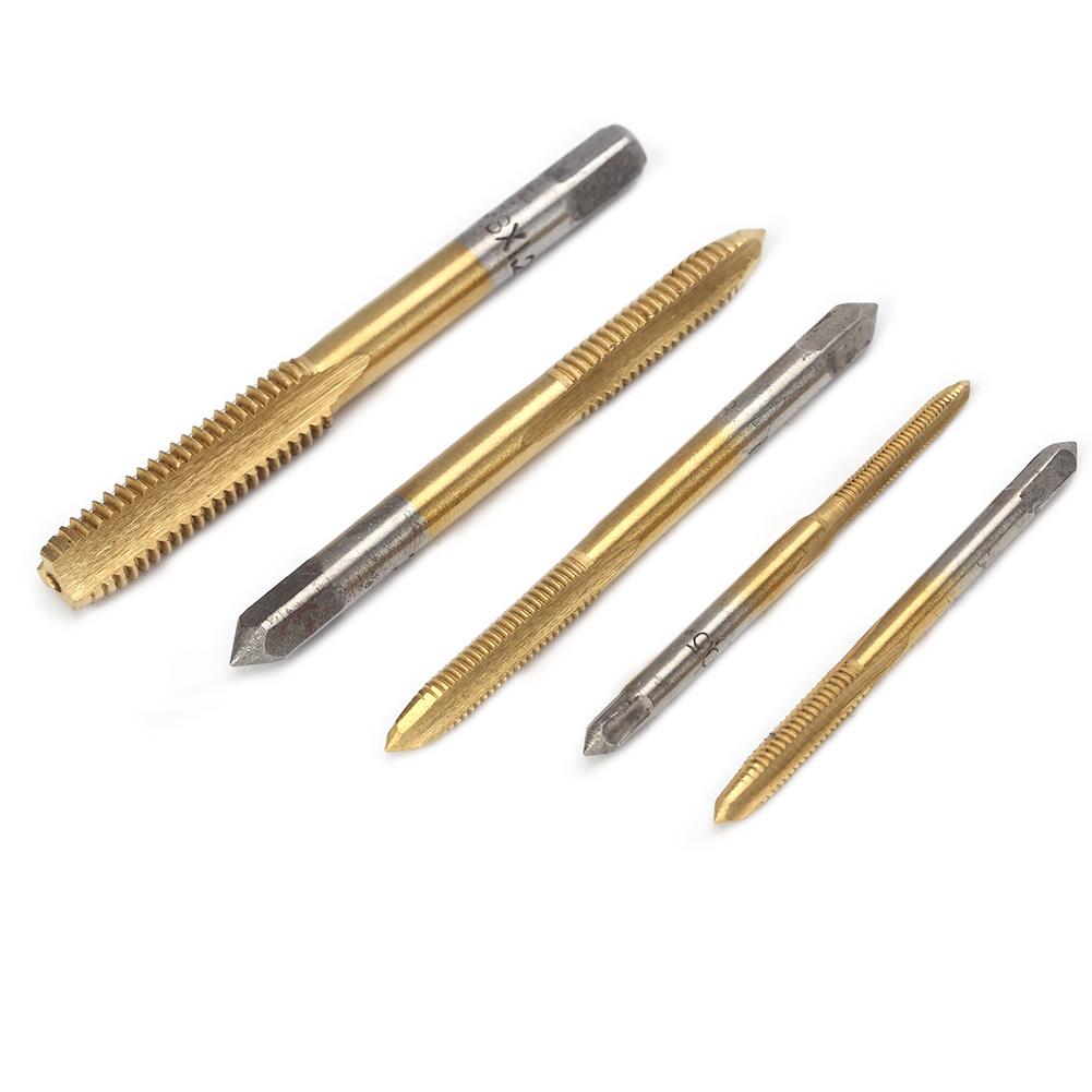 LYUMO 5pcs Manual Screw Thread Tap Tapper Set High Speed Steel Tap Tool