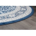 thumbnail image 5 of Madison Traditional 8' Round Navy and Cream Polypropylene Indoor Area Rug, 5 of 8