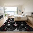 thumbnail image 3 of ODIKA Record Disc Eight Grunge Round Movie Blanket Music Note Vinyl Playful Expressive Non-Slip Chair-Friendly for Dining Room, Basement, Large Office, 3 of 7