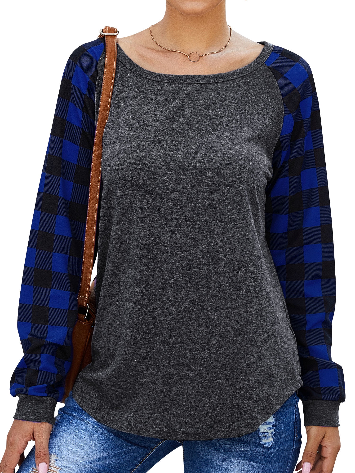 Women's Long Sleeve Round Neck Solid Top