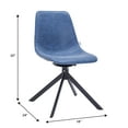 thumbnail image 3 of LeisureMod Markley Modern Dining Chair – Leather Upholstered, 360° Swivel, Ergonomic Design, Powder-Coated Iron Legs – Ideal for Home, Kitchen, Restaurants, and Cafes in Blue, 3 of 13