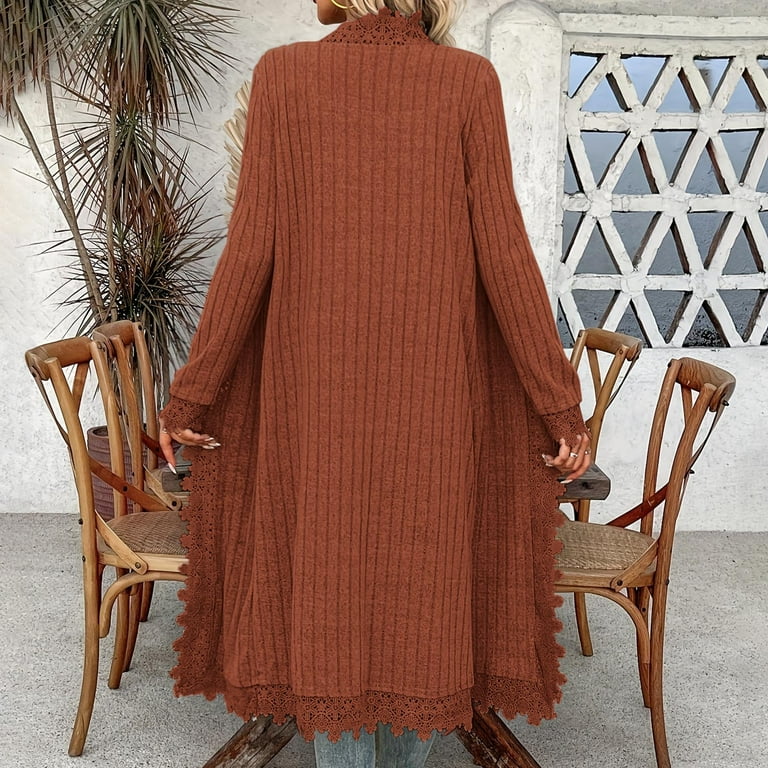 longline cardigan rust colored long cardigan