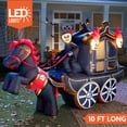 thumbnail image 3 of Joyfy 10ft Long Halloween Inflatables Outdoor Decorations,Spooky Carriage Inflatable Ghost with Hellfire Design Built-in LEDs,Blow Up Halloween Decoration for Yard, 3 of 9