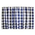 thumbnail image 4 of Poplin Buffalo Checkered Window Curtain 56 Inch Wide Black Royal Blue and White, 4 of 4