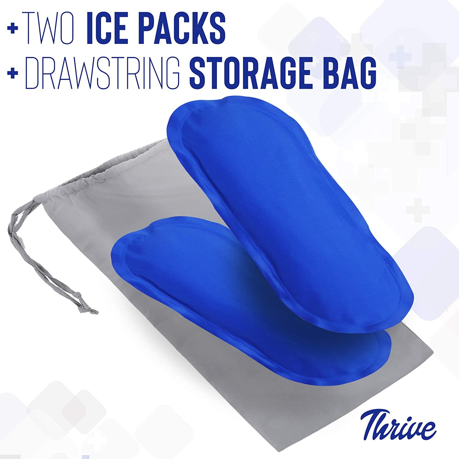 Reusable Gel Ice Pack Cold Compress, 2 Pack Soft Flexible Pain Relief for Injuries