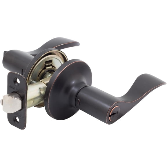 Stone Harbor Hardware Beaverton Door Lever, Entry Function, SC Keyway, Vintage Bronze