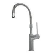 Whitehaus Collection WHLX78558-BN 7.62 in. Metrohaus commercial single hole faucet with flexible spout and lever handle- Brushed Nickel-PVD