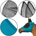 thumbnail image 3 of SmithBuilt Horse Fly Mask (Teal, Pony) - Mesh Eyes and Ears, Breathable Fabric, UV Protection, 3 of 6