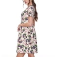 thumbnail image 2 of Vsdgher Bouteille de Vin Aquarelle pour Femmes Été 2025 Décontracté Robes Midi Maxi Légères Manches Courtes Col Rond Robe de Plage, 2 of 6