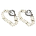 thumbnail image 4 of 2 relojes de pulsera analógicos de cuarzo con pulsera de perlas de cristal para mujer, elegantes relojes para fiestas, graduaciones y ocasiones especiales, 4 of 8