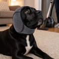 thumbnail image 4 of BingTong Dog Noise Cancelling Ear Wrap, Dog No Shake Ear Muffs Noise Protection Firework Thunder Vacuum, Comfortable Quiet Dogs Calming Hoodie, For Grooming Bathing & Swimming Gray, 4 of 5