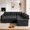 Black, variant on 7-Seat Chenille Modular Sectional Sofa with Pull-Out Bed, Reclining Backrest, USB Ports, Side Table, LED Lights & Storage Seats, Tool-Free Assembly, Beige Living Room Sofa