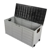 SalonMore 75gal 260L Outdoor Garden Plastic Storage Deck Box Backyard Lockable Seat Black