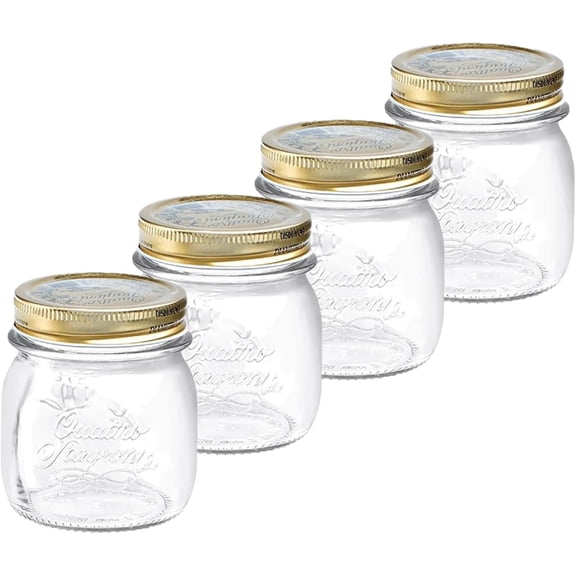 Bormioli Rocco Quattro Stagioni Clear Airtight Mason Jars - 8.5 oz. (Set of 4)