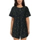 thumbnail image 1 of Balery Constellation Conjunto de Pijama para Mujer con Estampado, Dos Piezas de Manga Corta y Shorts, Ropa de Dormir Suave con Cuello Redondo y Bolsillos-Small, 1 of 6
