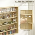 thumbnail image 6 of SSyao 5-Tier Level Display Cabinet Case W/ 2 Glass Doors Adjustable Shelves, Oak, 6 of 11