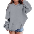 thumbnail image 2 of Zylarhe Halloween Sweatshirts for Kids Girls Halloween Hoodie Long Sleeve Printed Loose Pullover Sweatshirt Casual Warm Outfit Grey 11-12 Years, 2 of 4