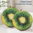 thumbnail image 2 of Velvet Round Decorative Pillow 15-Inch for Couch Decor (Kiwi), 2 of 7
