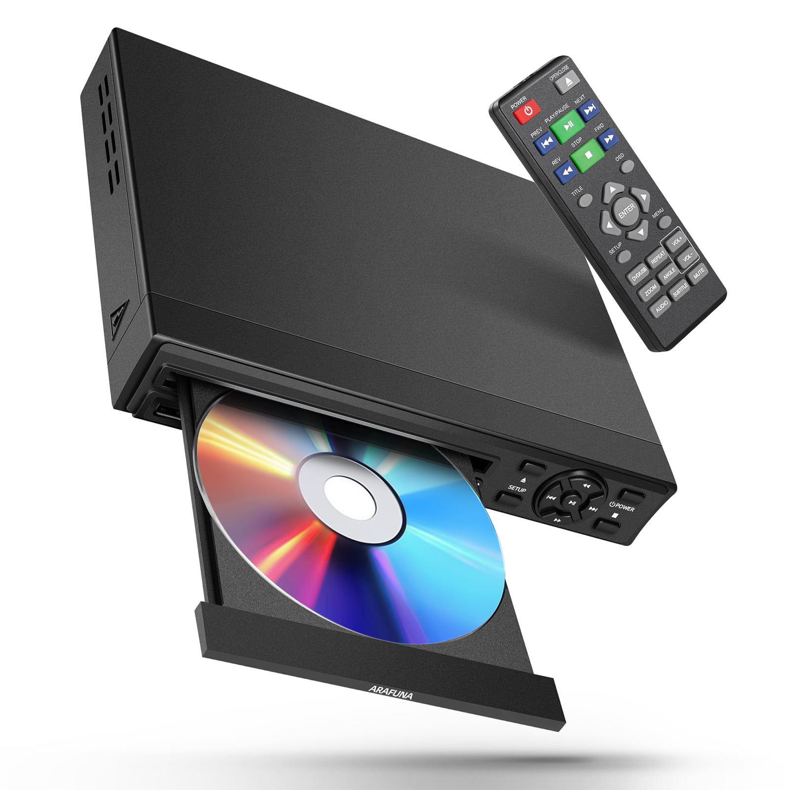 DVD Player, 1080P Region Free DVD Players for TV with HDMI/RCA Output, DVD CD Player for Home Built-in PAL/NTSC Support USB Input