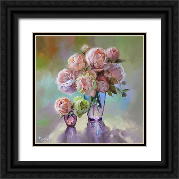 Rogozina, Svetlana 12x12 Black Ornate Wood Framed with Double Matting Museum Art Print Titled - Spring Bouquet II