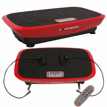 Confidence VibeSlim Vibration Fitness Trainer Plate w/ Straps + Remote (Best Speed On Vibration Plate For Weight Loss)