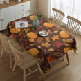 thumbnail image 2 of Vintage Pumpkin Rectangle Tablecloth 60x84 Inch, Flowers Boho Water Resistant Vinyl Washable Seasonal Table Cover for Thanksgiving Fall Harvest Holiday Party Picnic Dinner Decor, 2 of 5