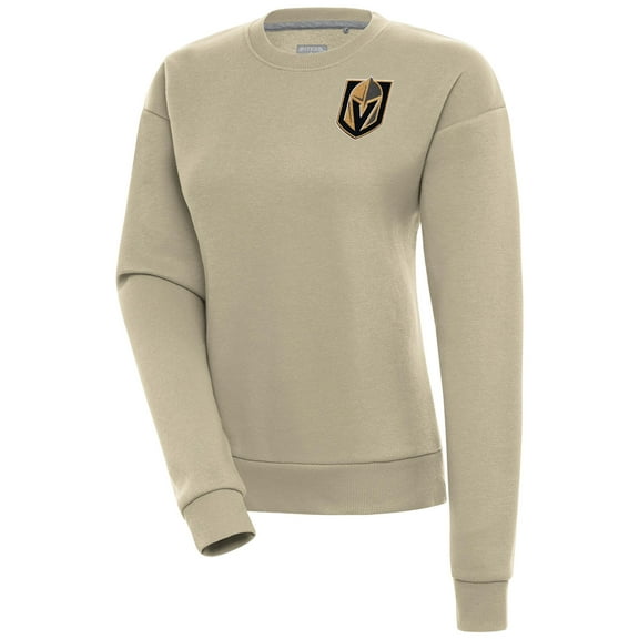 Women's Antigua Khaki Vegas Golden Knights Victory Pullover Sweatshirt