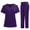 Purple, variant on Aofany Scrub Sets for Woman Plus Size Nursing Uniforms Stretchy V Neck Jogging Scrub Pants and Tops Medical Scrubs Womens Scrub Sets Tall Scrubs Sets