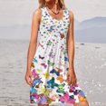thumbnail image 1 of SMihono Robe Maxi Bohème d'Été pour Femmes Grande Taille Mode pour Femmes à Col Rond Sans Manches Robe Chandail Imprimée Robe de Plage Évasée, 1 of 5