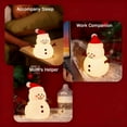 thumbnail image 7 of Snowman Silicone Touch Lamp - Christmas Night Light with 30min Timer, Dimmable 3 Brightness Levels Rechargeable Bedside Lamp, Warm Christmas Night Decor, White, 1pcs, 7 of 7