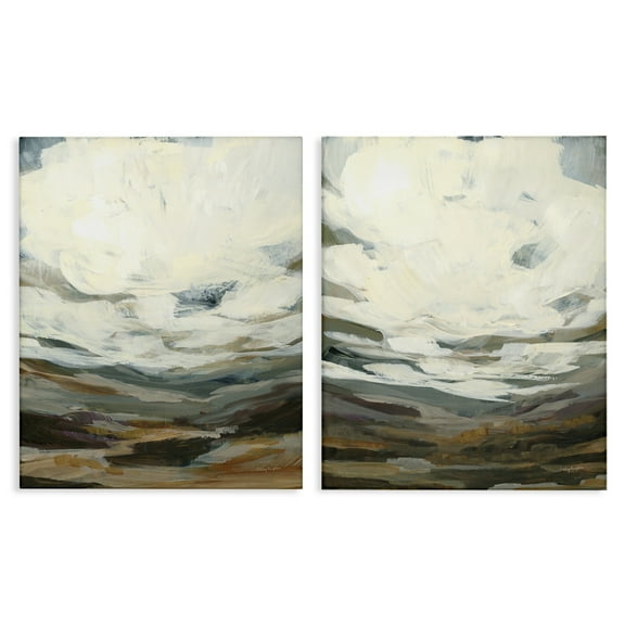 Stupell Industries Overcast Timber Thicket Abstract Painting Wrapped Canvas Art Print Wall Art, 16 x 20, Set of 2