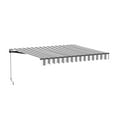 thumbnail image 3 of ALEKO 13' x 10' Manual Retractable Grey White Stripes Patio Awning Sunshade, 3 of 12
