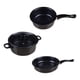 thumbnail image 4 of Juego de 3 ollas y sartenes Macarena Olla para sopa resistente Olla para leche Antiadherente Negro, 4 of 8
