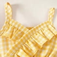 thumbnail image 4 of Tiijoy Toddler Girls Outfits Checkered Ruffle Camisole Bow Jean Shorts Set, Sizes 2-3, 4 of 4