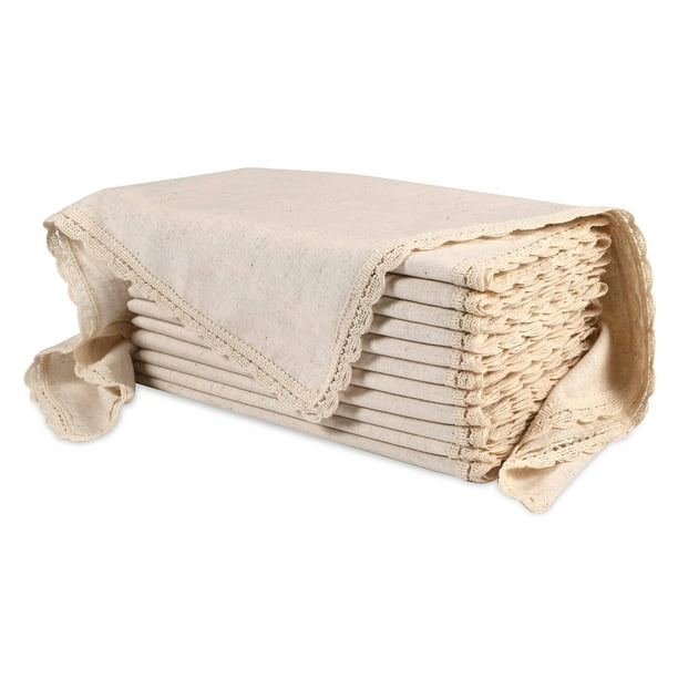 Servilletas de tela Ramanta Home, 12 unidades, 51 x 51 cm, algodón y lino