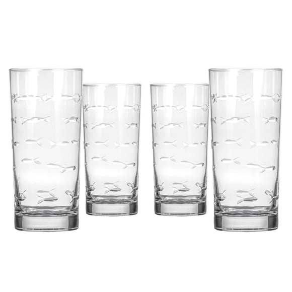 Set de 4 Vasos Highball Rolf Glass School of Fish 450 mL