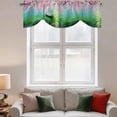 thumbnail image 3 of Tie Up Valances for Windows, Pink Flowers Adjustable Valance Curtains Window Treatment for Living Room, Green Lake Spring Plants Small Boat Rod Pocket Kitchen Curtains & Drapes 54x18 Inch, 3 of 9