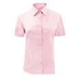 thumbnail image 1 of Russell Collection- Camisa de tejido Oxford de fácil cuidado y manga corta para mujer (Rosa Clásico), 1 of 1